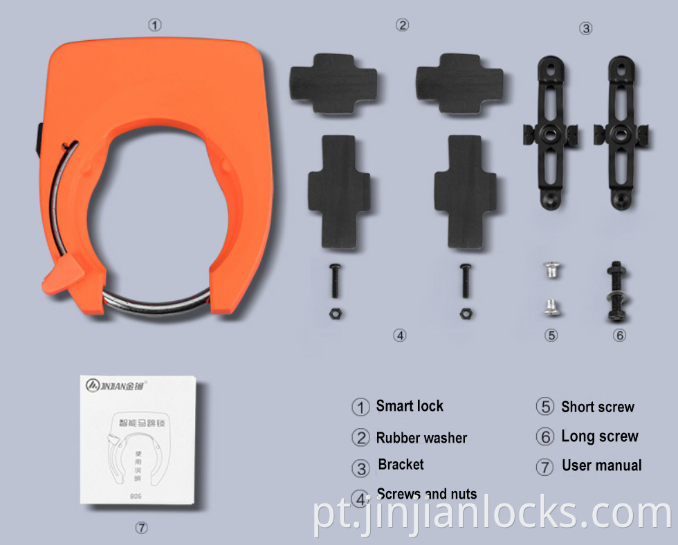 8,5 mm de bloqueio de bloqueio de espessura Bloqueio de estrutura de bicicleta controlado, bloqueio de bicicleta Bluetooth